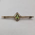 British Antique 15ct Gold Greenstone & Pearl Pin Brooch